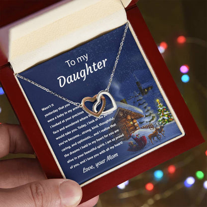 Tou My Daughter - Proud Of You - Necklace Interlocking Hearts Necklace