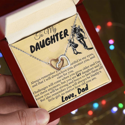 To My Lovely Daughter - Interlocking Hearts Necklace