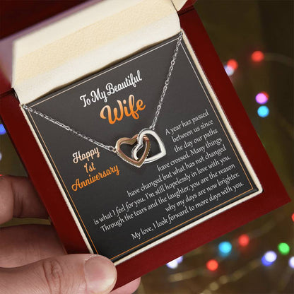 Necklace For Wife Perfect Anniversary Gift From Husband Interlocking Hearts Necklace
