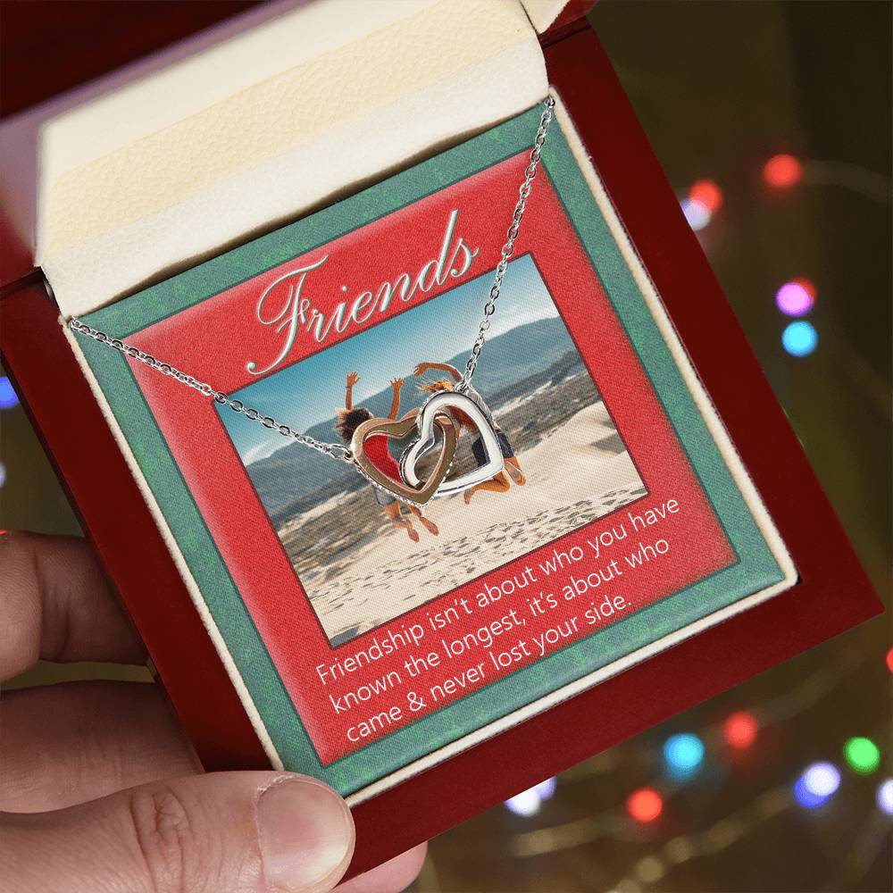 Best Friend Necklace Bff Necklace Best Friend Gift Bff Jewelry Friends Forever Present Quotes Interlocking Heart Necklace Interlocking Hearts Necklace