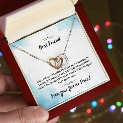 Best Friend Memories Necklace Interlocking Hearts Necklace