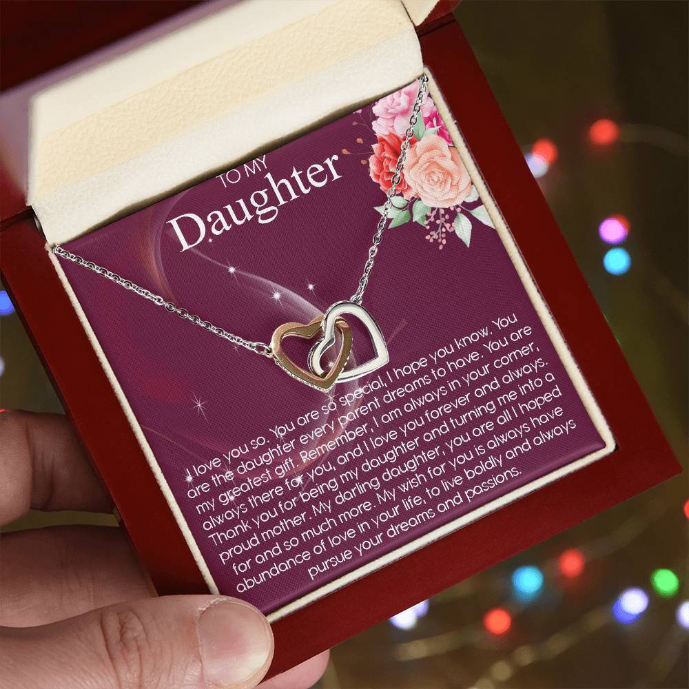 Interlocking Hearts Necklace Daughter Gift From Mom To Daughter Personalized Necklace For Daughter Gift For Daughter From Mom Daughter Gift