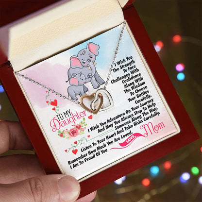 Gift For Daughter - Interlocking Heart Necklace Interlocking Hearts Necklace