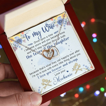 Gift For The Wife'S Mechanic Interlocking Hearts Necklace