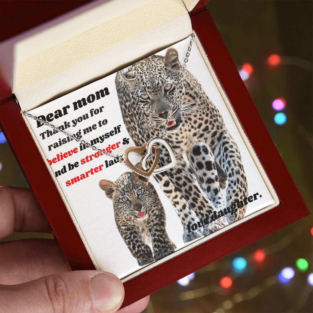 Thank You Mom Interlocking Hearts Necklace