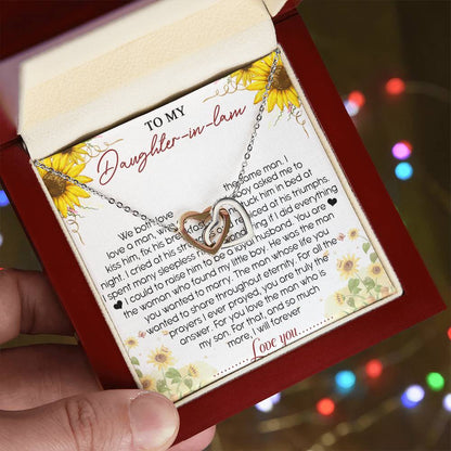 To My Daughter-In-Law Interlocking Hearts Necklace Message Card