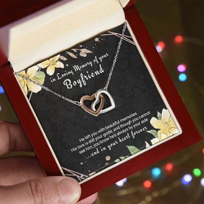 Sympathy Gift For Loss Of Boyfriend Twin Hearts Necklace Interlocking Hearts Necklace