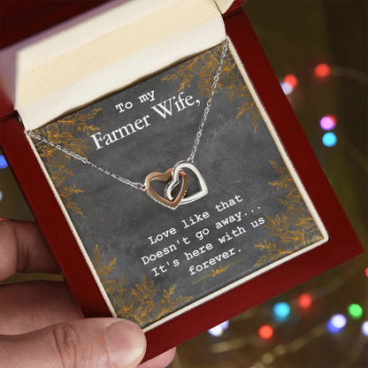 To My Farmer Wife Necklace Interlocking Hearts Necklace