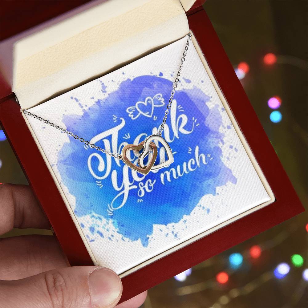 Thank You Interlocking Hearts Necklace