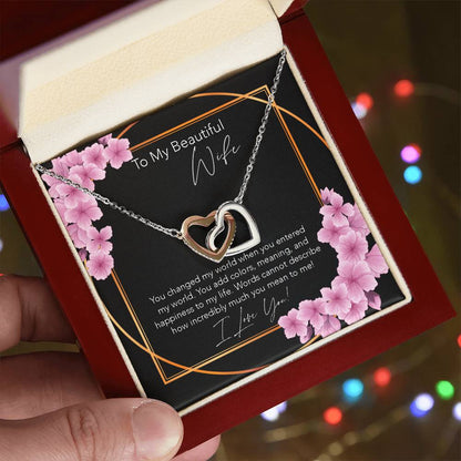 Interlocking Necklace Wife Gift Birthday Gift For Wife To My Wife Wife Jewelry Anniversary Necklace Sentimental Interlocking Hearts Necklace