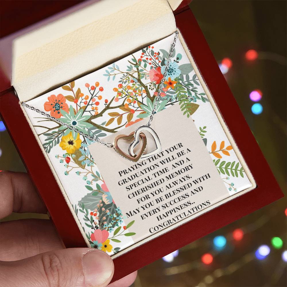 Graduation Gifts For Best Ffiend Interlocking Hearts Necklace