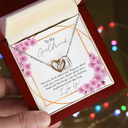 Interlocking Hearts Necklace To My Girlfriend Necklace For Girlfriend Girlfriend Jewelry Girlfriend Gift Anniversary Gift For Girlfriend