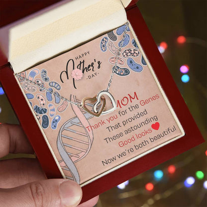 Mom Thank You For The Genes Interlocking Hearts Necklace