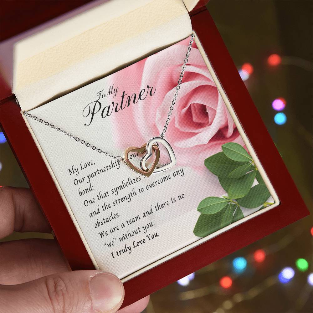 To My Partner Necklace Interlock Heart Promise Gift Birthday Gift Christmas Gift Interlocking Hearts Necklace