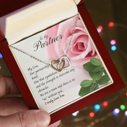 To My Partner Necklace Interlock Heart Promise Gift Birthday Gift Christmas Gift Interlocking Hearts Necklace