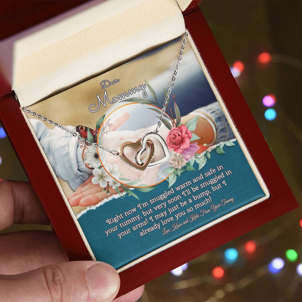 Mom To Be Gift Pregnancy Gift For Mom To Be Mommy Present From Unborn Baby Gift For Expecting Moms Interlocking Hearts Necklace