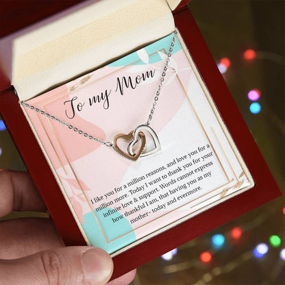 Necklace Gift For Mom To My Mom Necklace Gift Interlocking Hearts Necklace For Mom Mom Birthday Necklace Gift My Mom Jewelry Massage