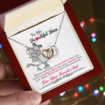 To My Aunt Necklace Aunt Necklace Aunt Jewelry Aunt Appreciation Gift For Aunt Auntie Gift Aunt Birthday Gift Interlocking Hearts Necklace