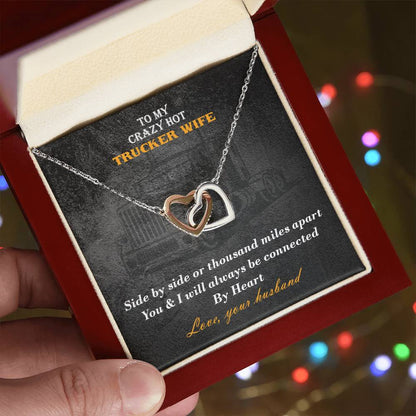 Hot Trucker Wife Interlocked Hearts Necklace Interlocking Hearts Necklace