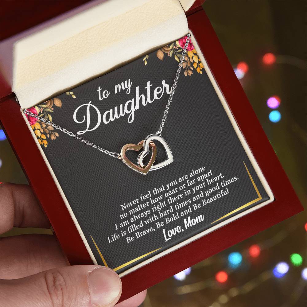 To My Daughter - Interlocking Heart Necklace So15 Interlocking Hearts Necklace