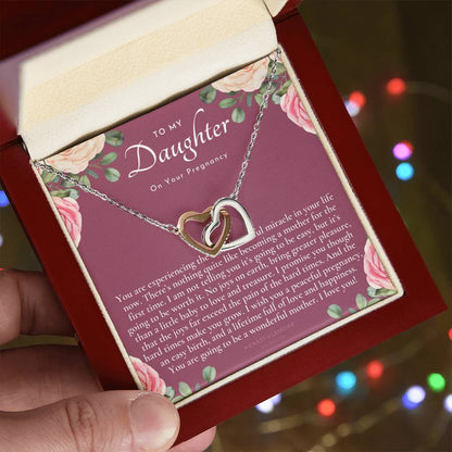 Pregnancy Gift For Daughter Baby Shower Gift Mom To Be Gift Expecting Mom Gift Pregnant Daughter Gift From Mom Interlocking Hearts Necklace
