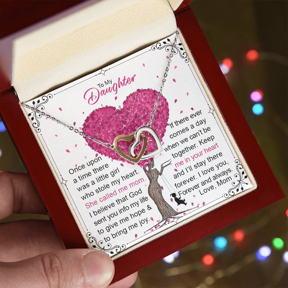 To My Daughter Interlocking Hearts Necklace
