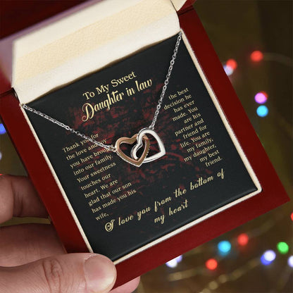Heart Interlocked Daughter In Law Gift Interlocking Hearts Necklace
