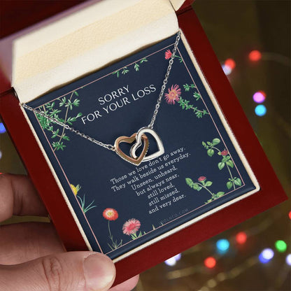 Cat Memorial Necklace Dog Memorial Necklace Pet Memorial Necklace Pet Sympathy Gift Pet Loss Gift Interlocking Hearts Necklace