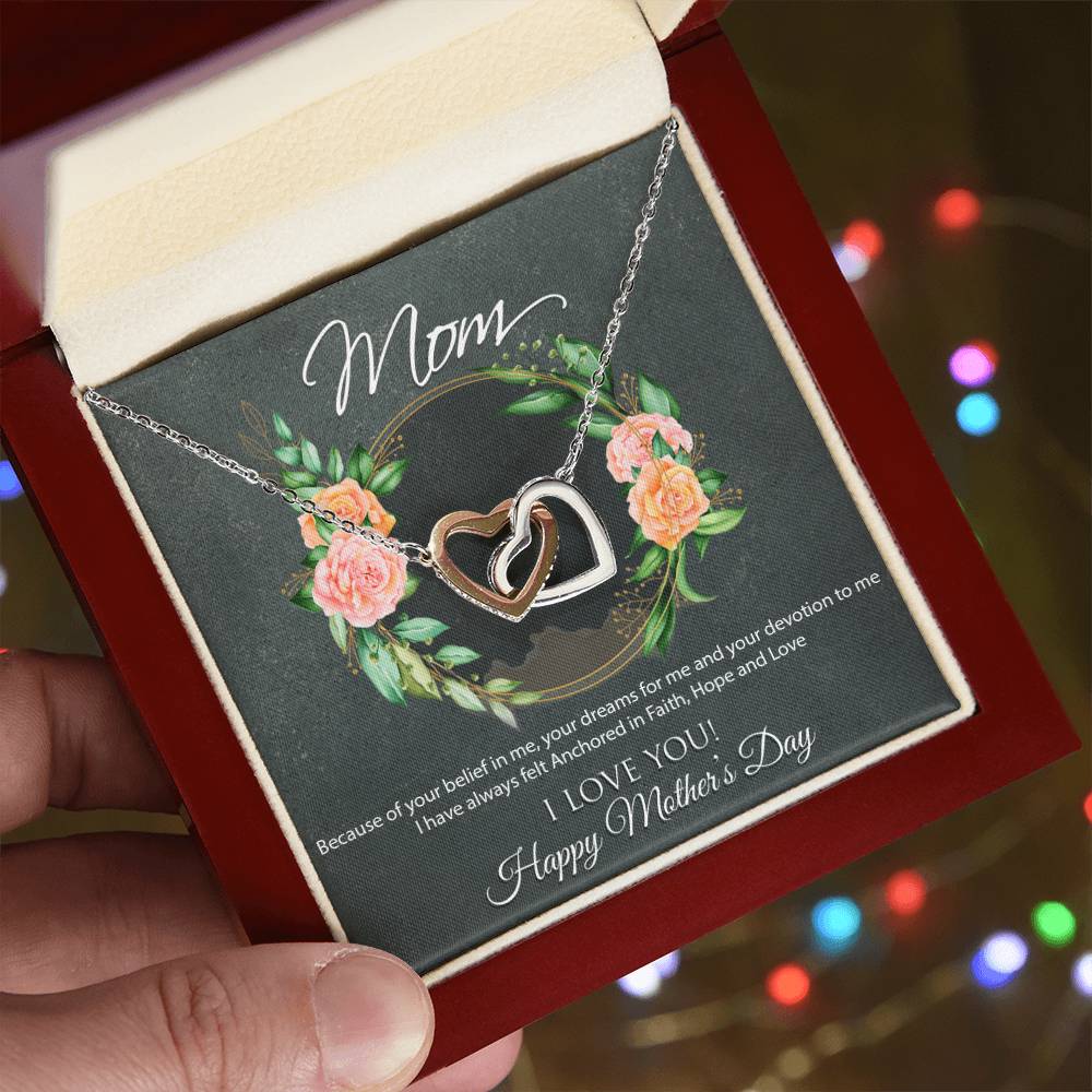 To My Mom Interlocking Hearts Necklace