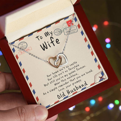To My Wife - I Love You Message - Tmw17 Interlocking Hearts Necklace