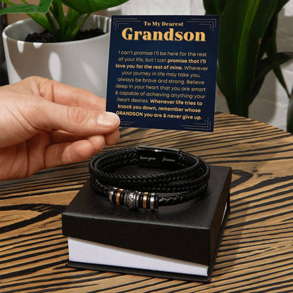 Grandson, Never Give Up - Bracelet - Love You Forever Bracelet