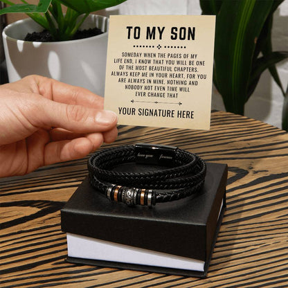 To My Son Bracelet - Hing And Nobody Not Even Time Will Ever Change That - Love You Forever Bracelet