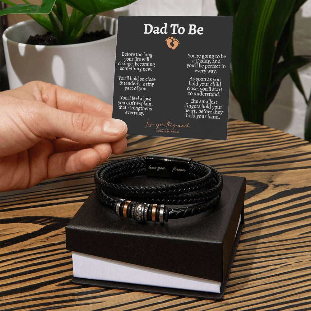 Dad To Be Leather Bracelet - Love You Forever Bracelet