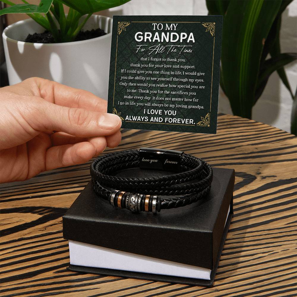 Grandpa - Thank You - Bracelet - Love You Forever Bracelet
