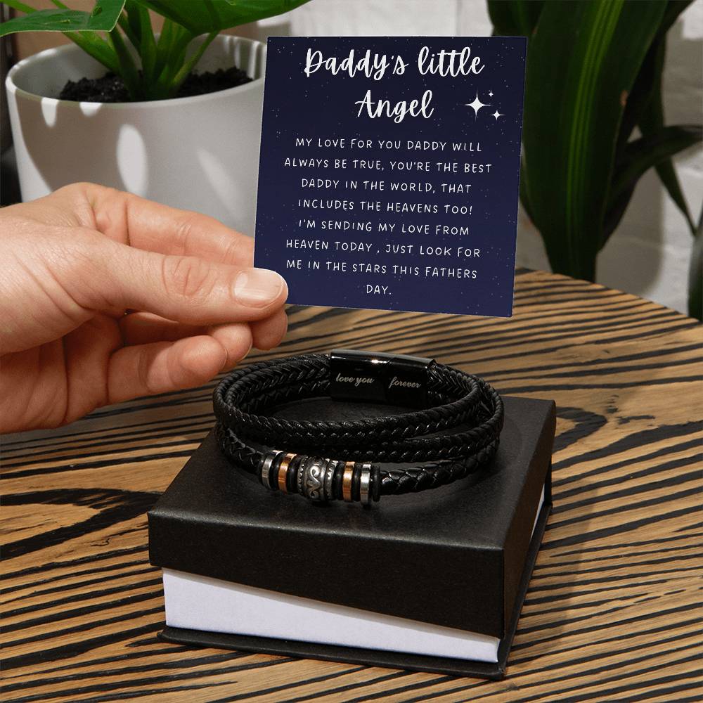 Fathers Day Miscarriage Gift Daddy Of An Angel Bracelet Stillborn Bracelet Pregnancy Loss Bereavement Gift Daddy From Baby In Heaven - Love You Forever Bracelet