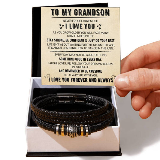 To My Grandson - Love You Forever - Light - Love You Forever Bracelet