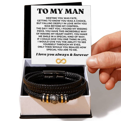 To My Man - I Love You Forever - Braided Bracelet Gift Set - Ss607 - Love You Forever Bracelet