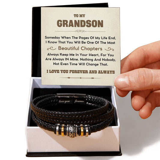Grandson Gift - Beautiful Chapters - Love You Forever Bracelet
