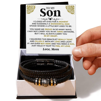 To My Son  Mom  Braided Bracelet Gift Set - Ss521 - Love You Forever Bracelet
