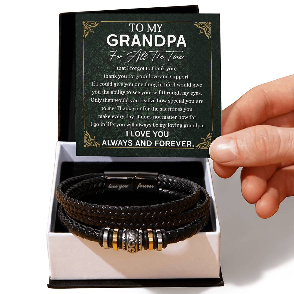Grandpa - Thank You - Bracelet - Love You Forever Bracelet