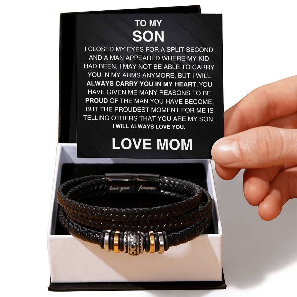 Gift For Son - Proudest Moment From Mother - Love You Forever Bracelet