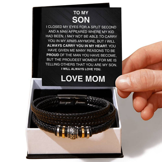 Gift For Son - Proudest Moment From Mother - Love You Forever Bracelet
