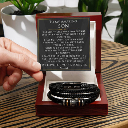 Bracelet For Your Son From Mom-  Gift For Birthday, Christmas, Graduation, Confirmation, Father's Day - Love You Forever Bracelet