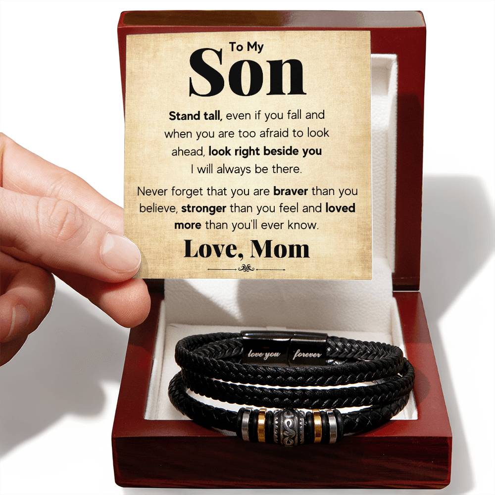 To My Son Stand Tall Bracelet - Love You Forever Bracelet