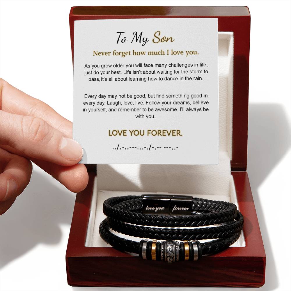 Men's Love You Forever Bracelet, Son Remember To Be Awesome, Perfect Gift For Son - Love You Forever Bracelet