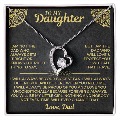 To My Daughter - Love Dad - Beautiful Gift Set - Forever Love Necklace