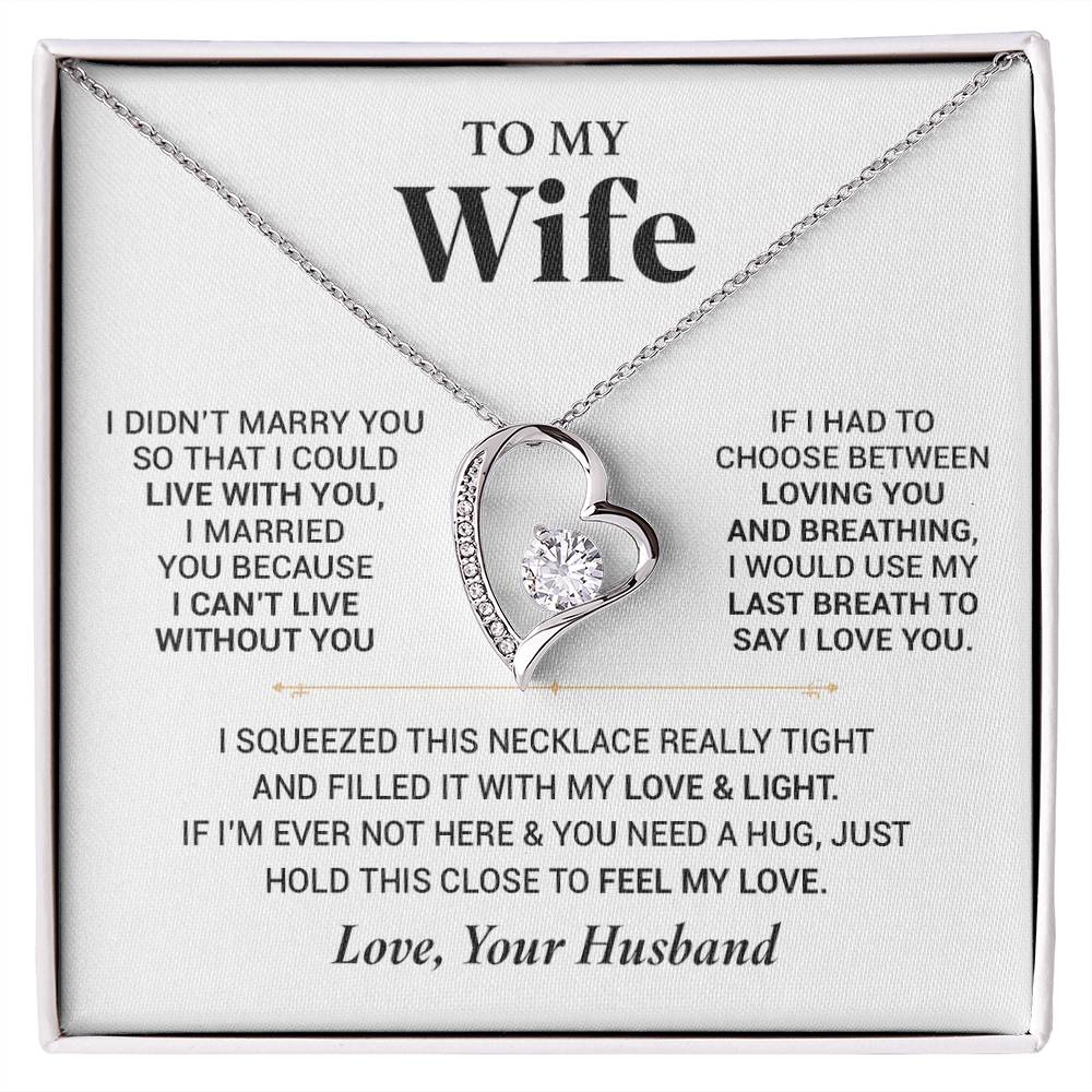 To My Wife Necklace, Christmas Gift For Wife, Christmas Gifts For Her, Wife Gift Forever Love Necklace