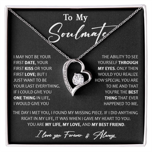 To My Soulmate Necklace, Christmas, Valentine Gift For Her, Gift For Soulmate Forever Love Necklace