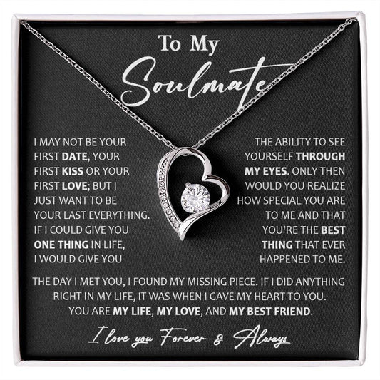 To My Soulmate Necklace, Christmas, Valentine Gift For Her, Gift For Soulmate Forever Love Necklace