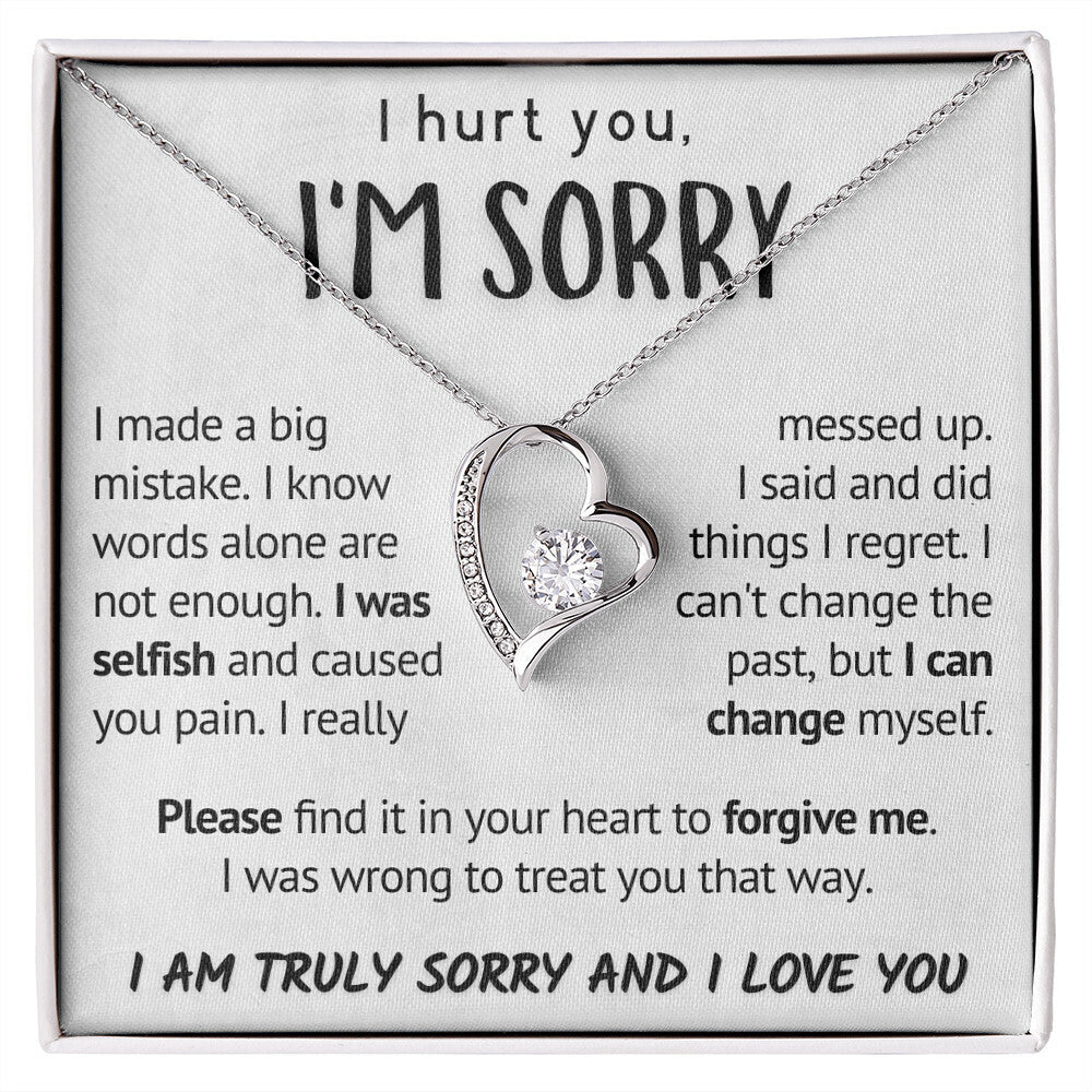 Forgive Me Necklace, Apology Jewelry, Sorry Gift Wife, Sorry Gift Girlfriend, Sorry Gift Friend, Sorry Gift, Sorry Card, Heartfelt Message Forever Love Necklace